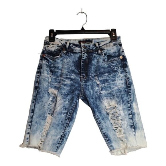 Mystiq Acid Wash Distressed Junior's Heavy Rip Off Stretch Denim Size 9 (Flaw) - Picture 6 of 6